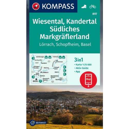 Wiesental, Kandertal & Markgräflerland (South), hiking map (WK 897) - Kompass