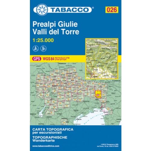 Prealpi Giulie & Valli del Torre, hiking map (026) - Tabacco