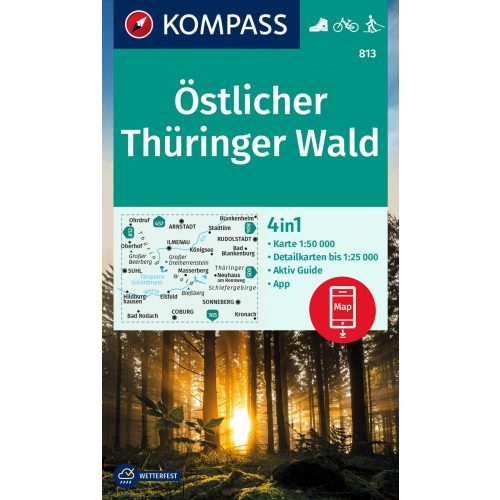 Thüringer Wald (East), hiking map (WK 813) - Kompass