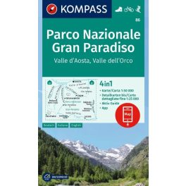 Gran Paradiso Nemzeti Park turistatérkép (WK 86) - Kompass