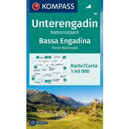 Unterengadin Nemzeti Park turistatérkép (WK 98) - Kompass