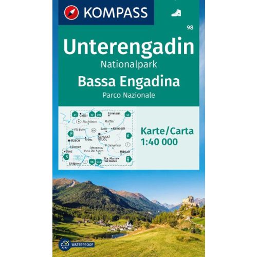 Unterengadin National Park, hiking map (WK 98) - Kompass