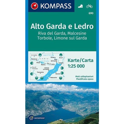 Alto Garda, Ledro turistatérkép (WK 690) - Kompass