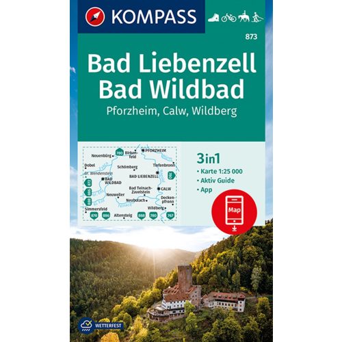 Bad Liebenzell & Bad Wildbad, hiking map (WK 873) - Kompass