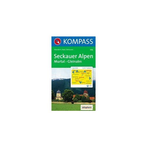 Seckauer Alpen, Murtal, Gleinalm turistatérkép (WK 223) - Kompass