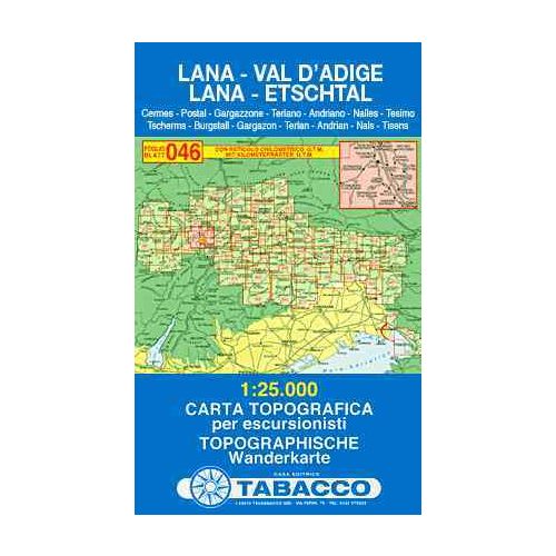 Lana, Val d'Adige / Lana, Etschtal térkép - 046 Tabacco