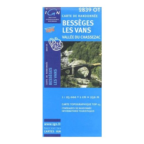 Bessèges / Les Vans / Vallée de Chassezac - IGN 2839OT