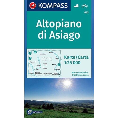 Altopiano di Asiago, hiking map (WK 623) - Kompass