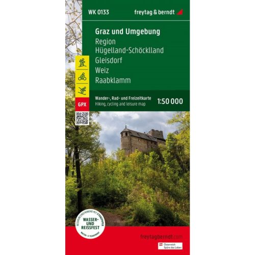 Graz and environs, Hügelland-Schöcklland, Gleisdorf, Weiz & Raabklamm, hiking map (WK 133) - Freytag-Berndt