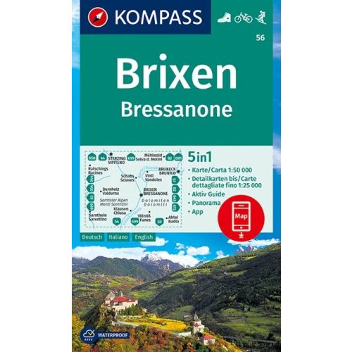 Bressanone turistatérkép (WK 56) - Kompass