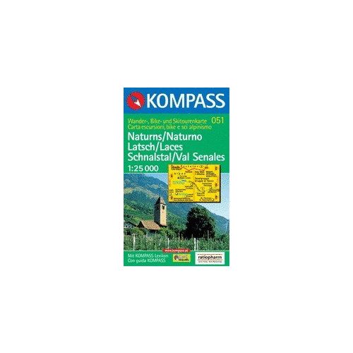 Naturno, Laces, Val Senales turistatérkép (WK 051) - KOMPASS