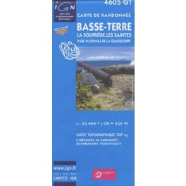   Basse-Terre, La Soufrière, Les Saintes, Parc National de la Guadeloupe turistatérkép (4605 GT) - IGN Top 25