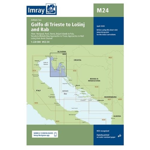 Golfo di Trieste to Lošinj and Rab, navigational chart (M24) - Imray