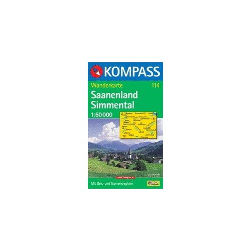 Saanenland, Simmental turistatérkép (WK 114)- Kompass