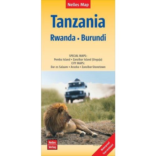 Tanzánia, Ruanda, Burundi térkép - Nelles