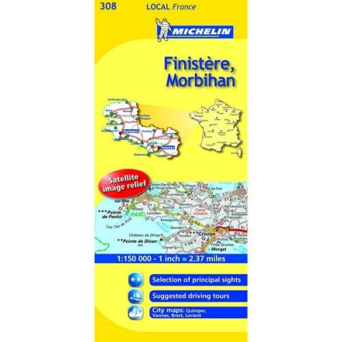 Finistère, Morbihan megyetérkép (308) - Michelin