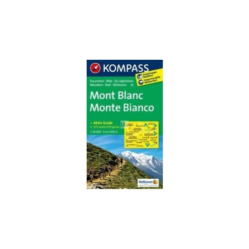 Mont Blanc, hiking map (WK 85) - Kompass
