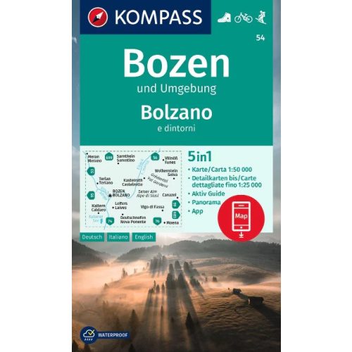 Bolzano és környéke turistatérkép (WK 54) - Kompass