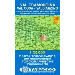   Val Tramontina, Val Cosa & Val d'Arzio, hiking map (028) - Tabacco