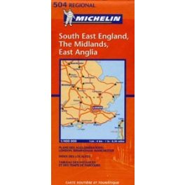 Délkelet-Anglia, Midlands, Kelet-Anglia - Michelin 504