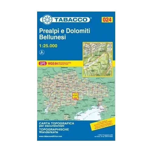 Prealpi e Dolomiti Bellunesi térkép (024) - Tabacco