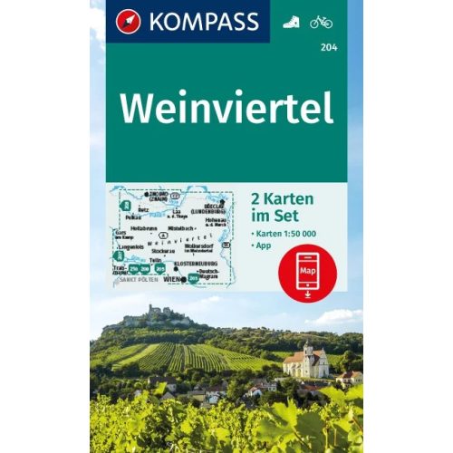 Weinviertel, hiking map set (WK 204) - Kompass