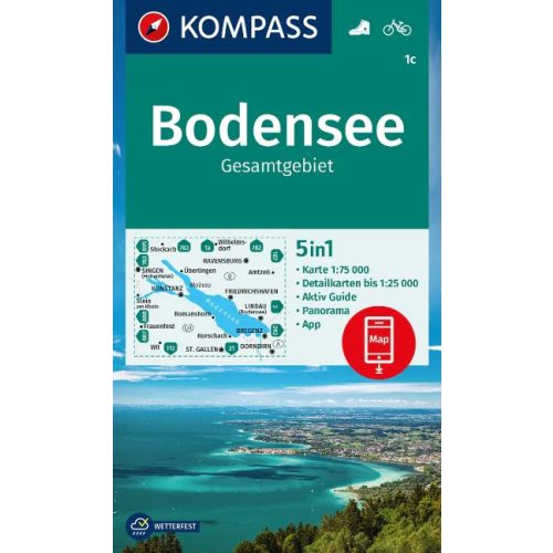 Bodensee turistatérkép (WK 1c) - Kompass