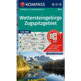   Wettersteingebirge, Zugspitze turistatérkép (WK 5) - Kompass