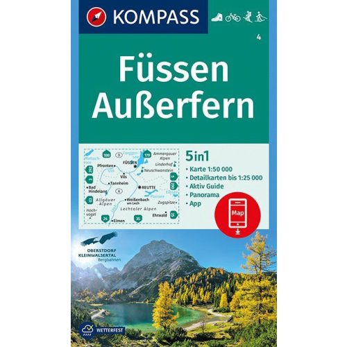 Füssen, Außerfern turistatérkép (WK 4) - Kompass