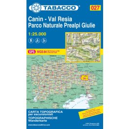   Canìn, Val Resia & Parco Naturale Prealpi Giulie, hiking map (027) - Tabacco
