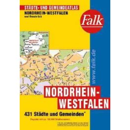   Észak-Rajna-Vesztfália (és Osnabrück) minden városa atlasz - Falk
