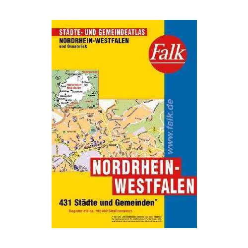 Észak-Rajna-Vesztfália (és Osnabrück) minden városa atlasz - Falk