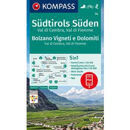 South Tyrol (South), hiking map (WK 74) - Kompass