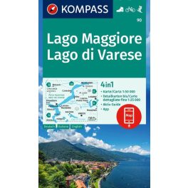   Lago Maggiore, Lago di Varese turistatérkép (WK 90) - Kompass