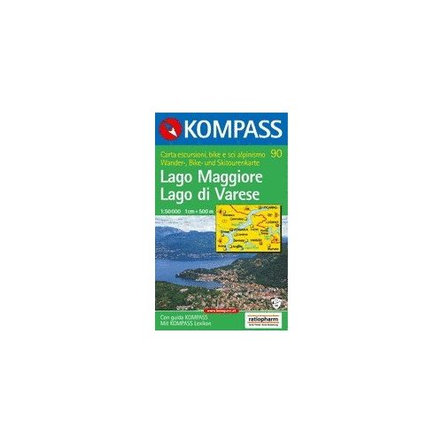Lago Maggiore, Lago di Varese turistatérkép (WK 90) - Kompass
