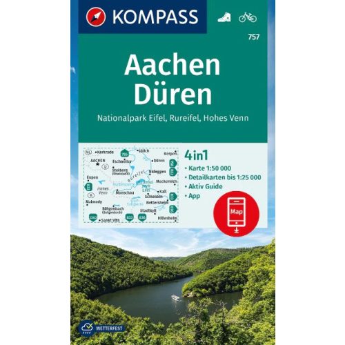 Aachen & Düren, hiking map (WK 757) - Kompass