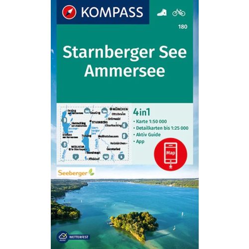 Starnberger See, Ammersee turistatérkép (WK 180) - Kompass