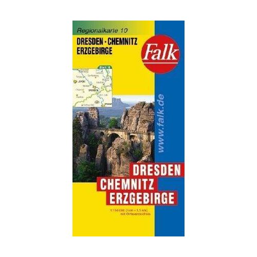 Dresden, Chemnitz, Erzgebirge autótérkép - Falk 