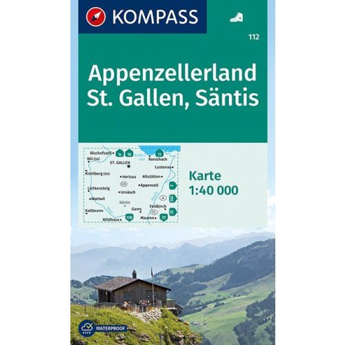 Appenzellerland, St. Gallen, Säntis turistatérkép (WK 112) - Kompass