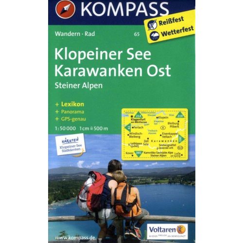 Klopeiner See, Karavankák (kelet) turistatérkép (WK 65) - Kompass