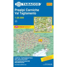   Prealpi Carniche & Val Tagliamento, hiking map (013) - Tabacco