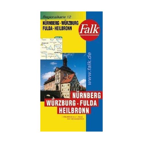 Nürnberg, Würzburg, Fulda, Heilbronn autótérkép - Falk 
