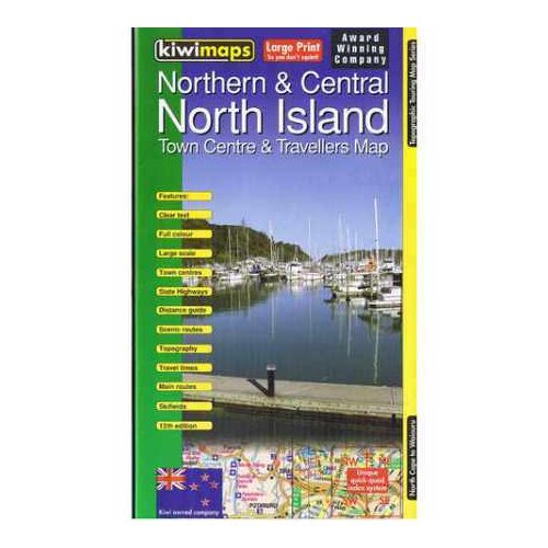 North Island Northern and Central térkép - Kiwimaps 