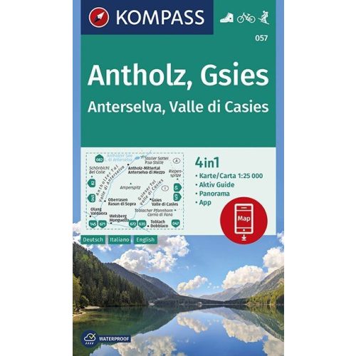 Antholz, Gsies turistatérkép (WK 057) - Kompass