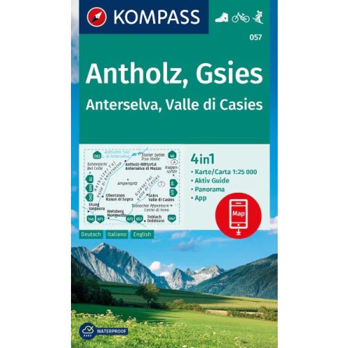 Antholz, Gsies turistatérkép (WK 057) - Kompass