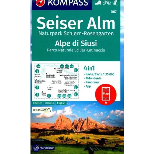 Alpe di Siusi turistatérkép (WK 067) - Kompass