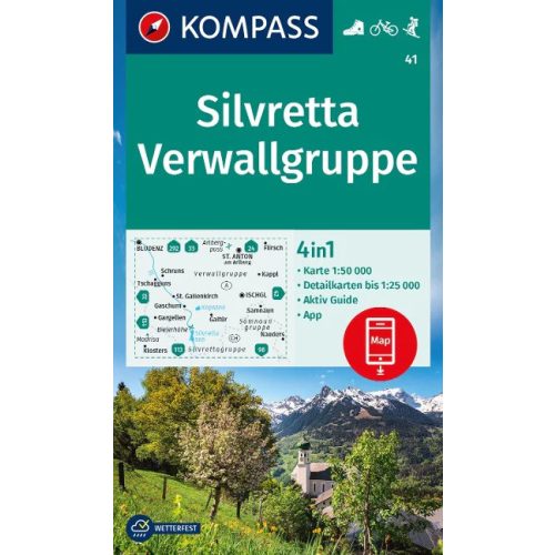 Silvretta, Verwallgruppe turistatérkép (WK 41) - Kompass