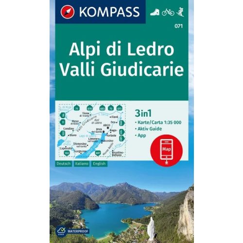 Alpi di Ledro, Valli Giudicarie turistatérkép (WK 071)- Kompass