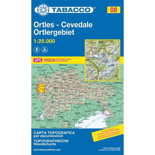 Ortles & Cevedale, hiking map (08) - Tabacco
