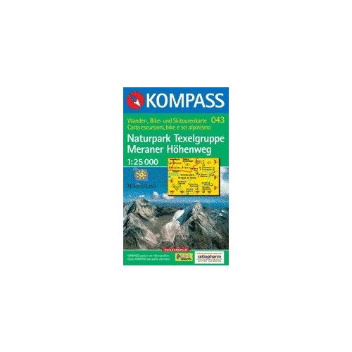 Gruppo di Tessa, Merano turistatérkép (WK 043) - Kompass